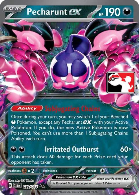 Pecharunt ex #039/064 Holofoil Pokémon card from Prize Pack Series Cards
