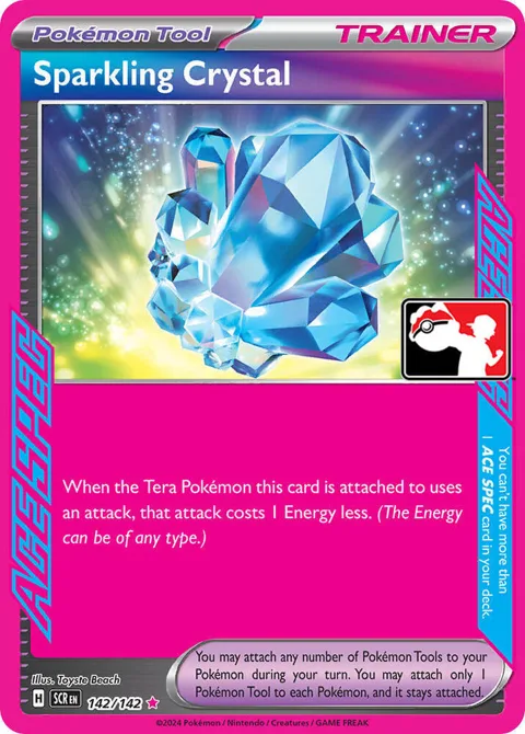 Sparkling Crystal #142/142 Holofoil Pokémon card from Prize Pack Series Cards