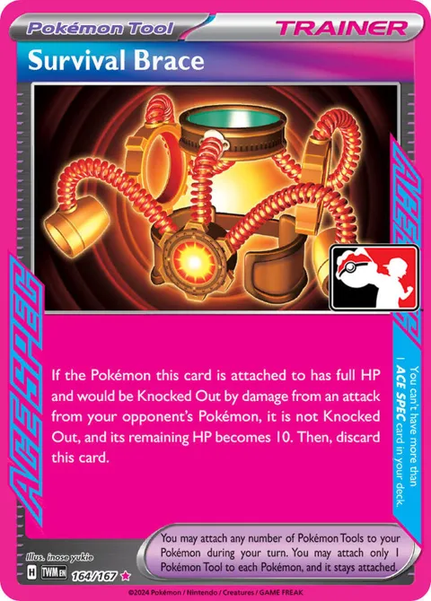 Survival Brace #164/167 Holofoil Pokémon card from Prize Pack Series Cards