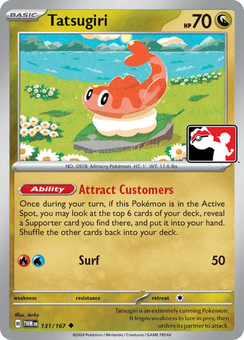 Tatsugiri #131/167 Pokémon card from Prize Pack Series Cards