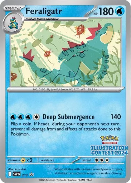 Feraligatr - 213 Illustration Contest 2024 #213 Pokémon card from Scarlet & Violet Promo Cards