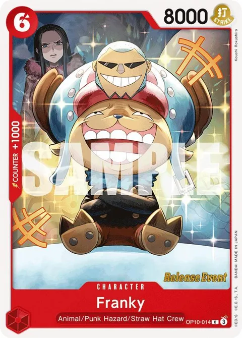 Franky OP10-014 Pre-Release One Piece card from Royal Blood Release Event Cards