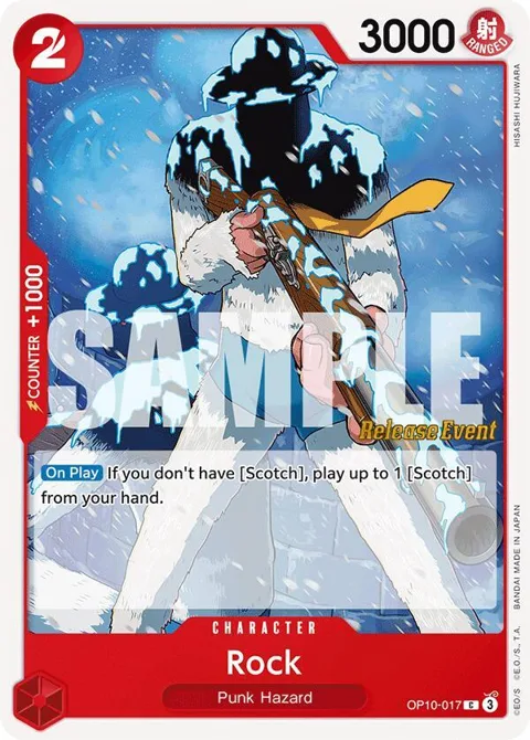 Rock OP10-017 Pre-Release One Piece card from Royal Blood Release Event Cards