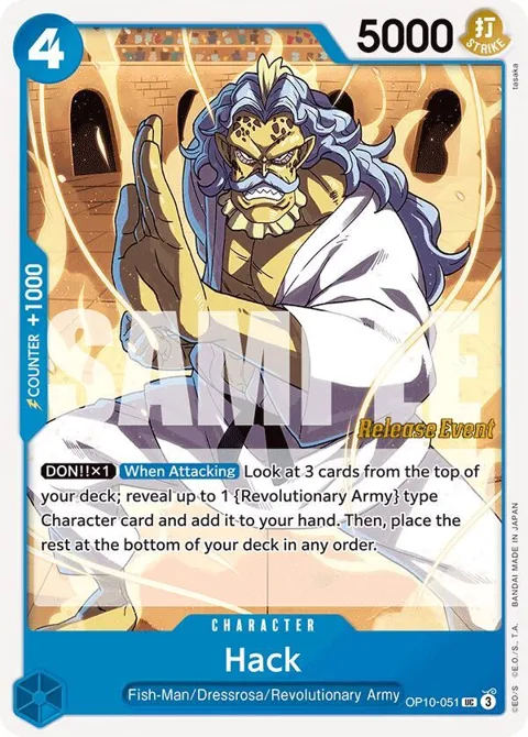 Hack OP10-051 Pre-Release One Piece card from Royal Blood Release Event Cards