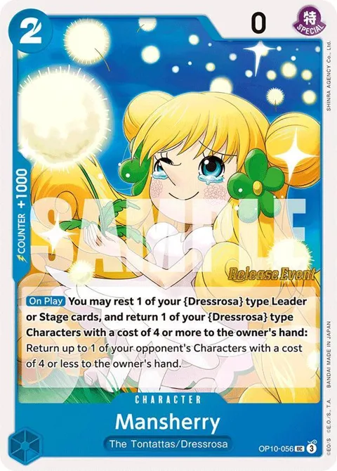 Mansherry OP10-056 Pre-Release One Piece card from Royal Blood Release Event Cards