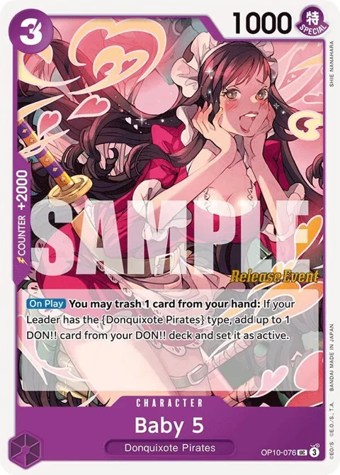 Baby 5 OP10-076 Pre-Release One Piece card from Royal Blood Release Event Cards