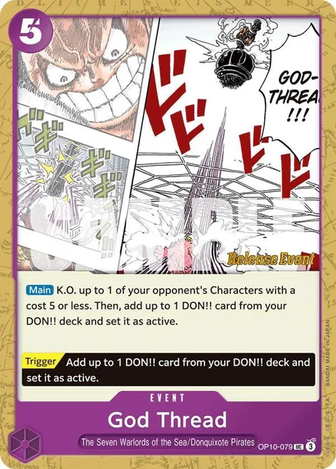 God Thread OP10-079 Pre-Release One Piece card from Royal Blood Release Event Cards