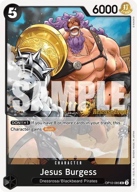 Jesus Burgess OP10-085 Pre-Release One Piece card from Royal Blood Release Event Cards