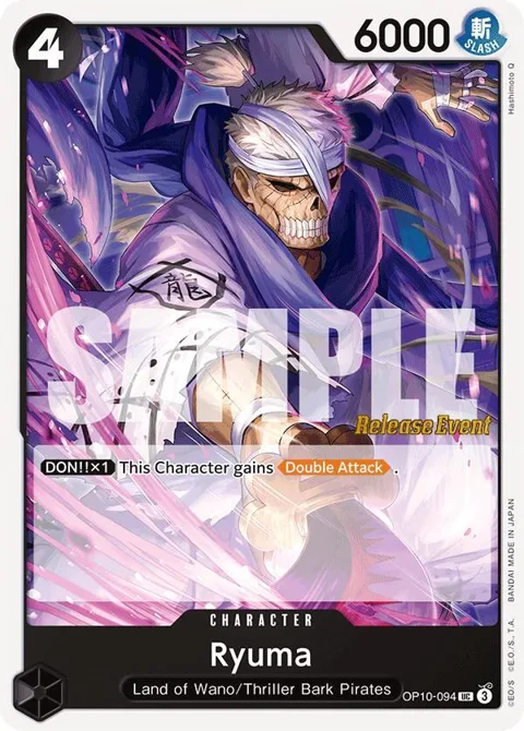 Ryuma OP10-094 Pre-Release One Piece card from Royal Blood Release Event Cards