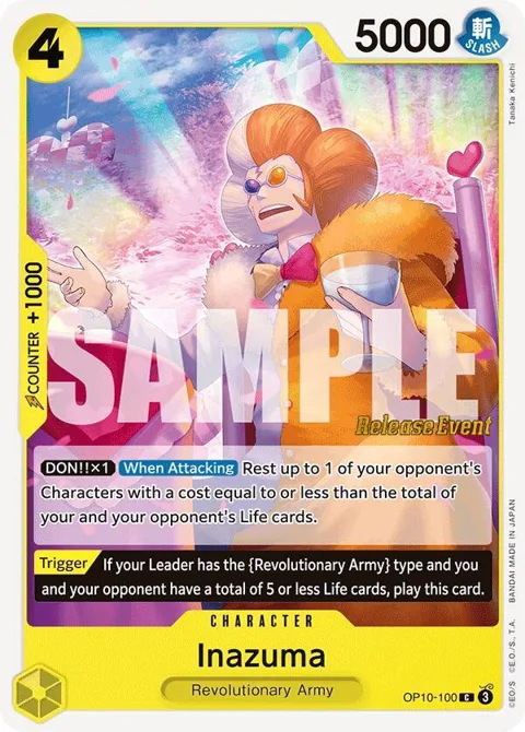Inazuma OP10-100 Pre-Release One Piece card from Royal Blood Release Event Cards