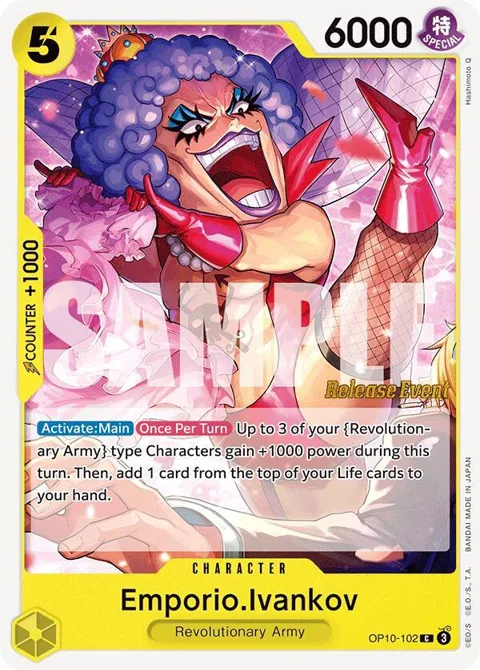 Emporio.Ivankov OP10-102 Pre-Release One Piece card from Royal Blood Release Event Cards