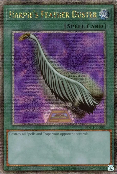 Harpie's Feather Duster Alt Art EDC1-EN001 Yu-Gi-Oh card from Early Days Collection Promotional Cards