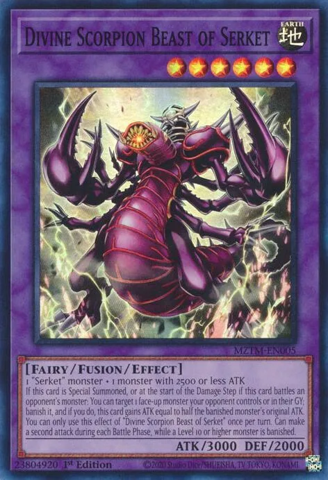 Divine Scorpion Beast of Serket MZTM-EN005 Yu-Gi-Oh card from Maze of the Master