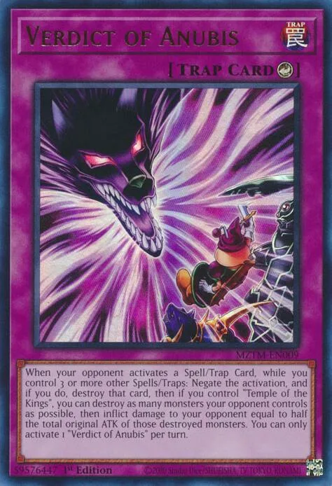 Verdict of Anubis MZTM-EN009 Yu-Gi-Oh card from Maze of the Master