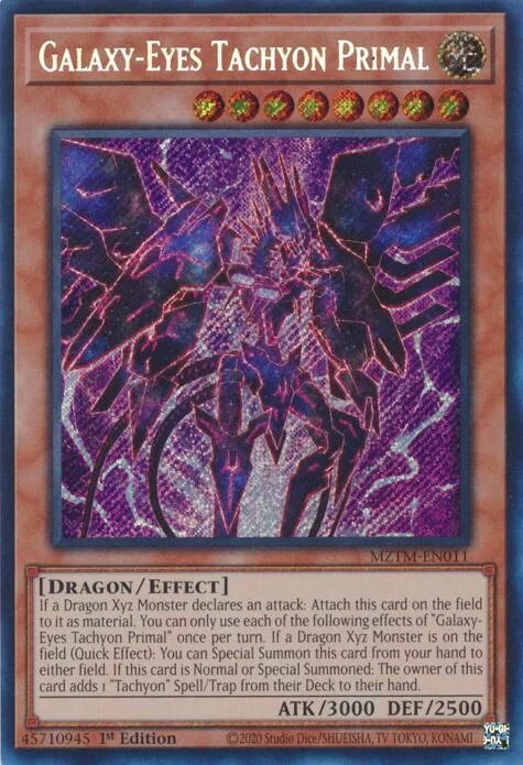 Galaxy-Eyes Tachyon Primal MZTM-EN011 Yu-Gi-Oh card from Maze of the Master