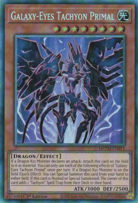 Galaxy-Eyes Tachyon Primal Collector's Rare MZTM-EN011 Yu-Gi-Oh card from Maze of the Master