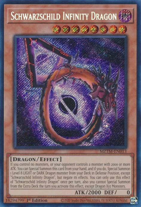 Schwarzschild Infinity Dragon MZTM-EN013 Yu-Gi-Oh card from Maze of the Master