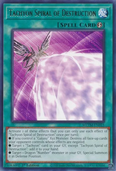 Tachyon Spiral of Destruction MZTM-EN015 Yu-Gi-Oh card from Maze of the Master