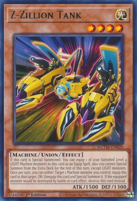 Z-Zillion Tank MZTM-EN020 Yu-Gi-Oh card from Maze of the Master