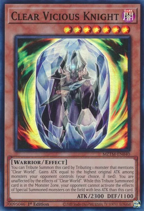 Clear Vicious Knight MZTM-EN040 Yu-Gi-Oh card from Maze of the Master