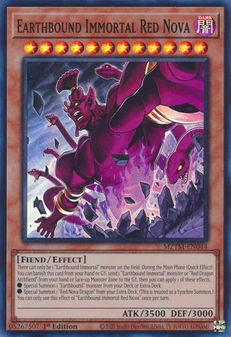 Earthbound Immortal Red Nova MZTM-EN044 Yu-Gi-Oh card from Maze of the Master
