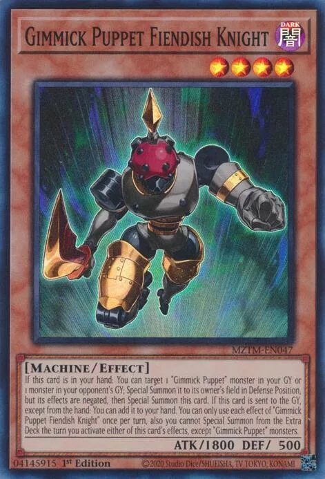 Gimmick Puppet Fiendish Knight MZTM-EN047 Yu-Gi-Oh card from Maze of the Master