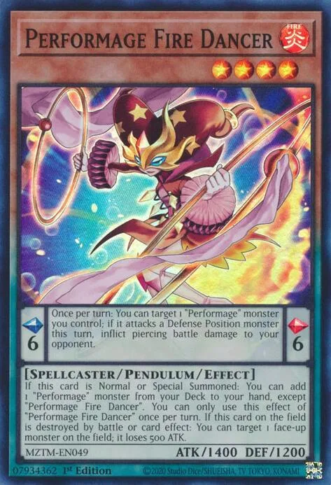 Performage Fire Dancer MZTM-EN049 Yu-Gi-Oh card from Maze of the Master