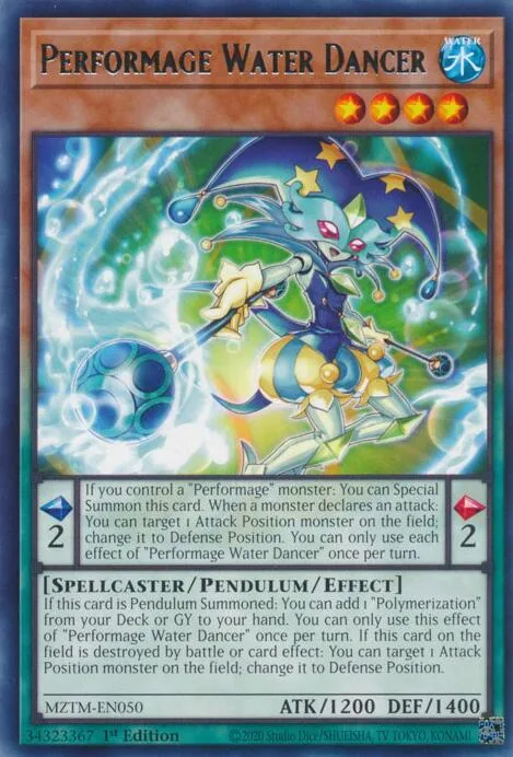 Performage Water Dancer MZTM-EN050 Yu-Gi-Oh card from Maze of the Master