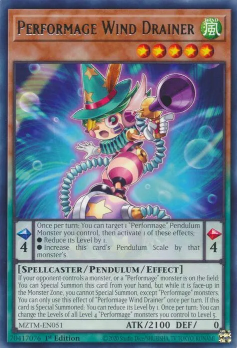 Performage Wind Drainer MZTM-EN051 Yu-Gi-Oh card from Maze of the Master