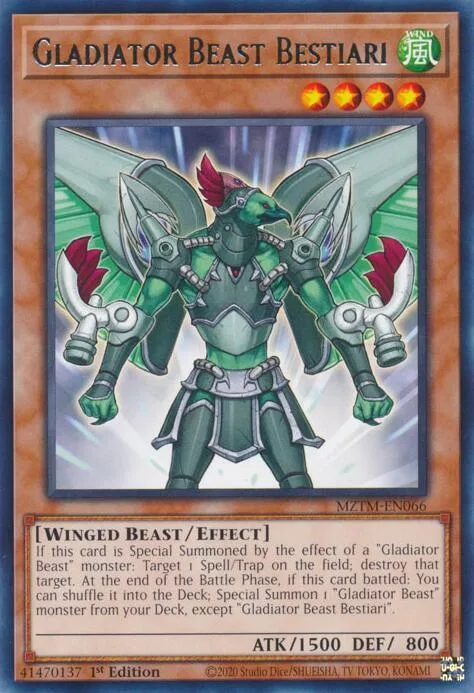Gladiator Beast Bestiari MZTM-EN066 Yu-Gi-Oh card from Maze of the Master