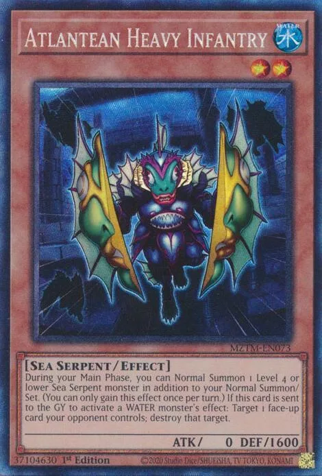 Atlantean Heavy Infantry Collector's Rare MZTM-EN073 Yu-Gi-Oh card from Maze of the Master