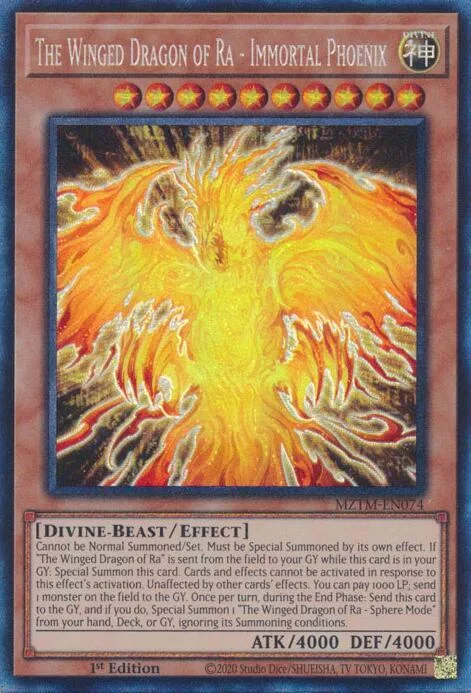 The Winged Dragon of Ra - Immortal Phoenix Collector's Rare MZTM-EN074 Yu-Gi-Oh card from Maze of the Master