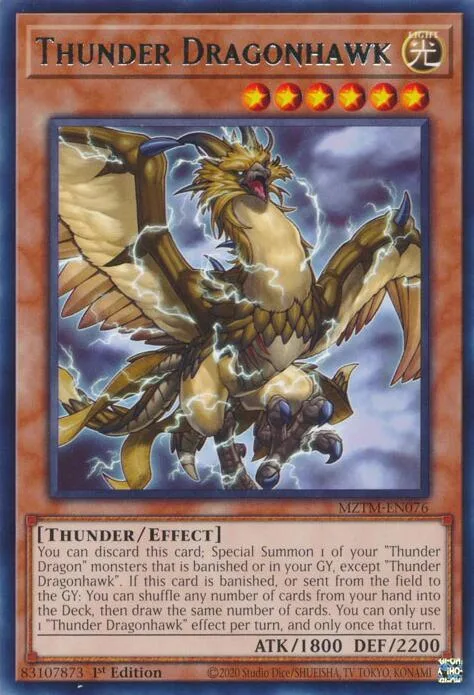 Thunder Dragonhawk MZTM-EN076 Yu-Gi-Oh card from Maze of the Master