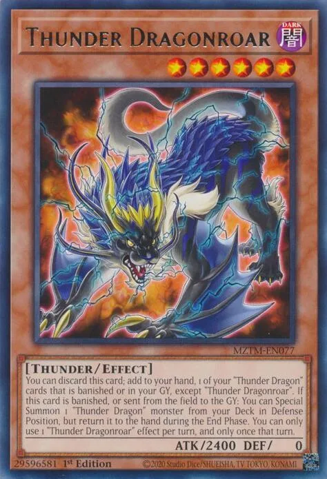 Thunder Dragonroar MZTM-EN077 Yu-Gi-Oh card from Maze of the Master