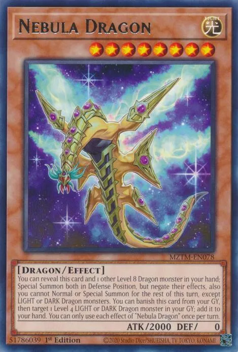 Nebula Dragon MZTM-EN078 Yu-Gi-Oh card from Maze of the Master