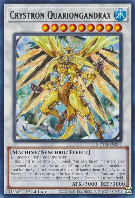 Crystron Quariongandrax MZTM-EN087 Yu-Gi-Oh card from Maze of the Master