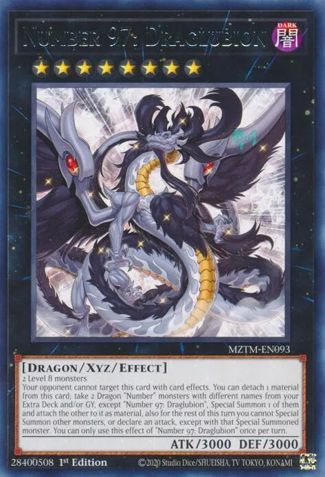 Number 97: Draglubion MZTM-EN093 Yu-Gi-Oh card from Maze of the Master