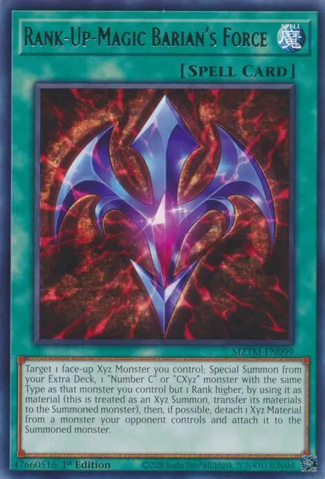 Rank-Up-Magic Barian's Force MZTM-EN099 Yu-Gi-Oh card from Maze of the Master
