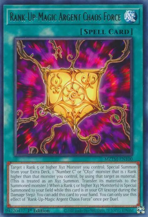 Rank-Up-Magic Argent Chaos Force MZTM-EN100 Yu-Gi-Oh card from Maze of the Master