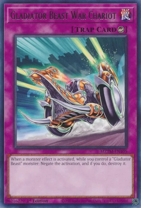 Gladiator Beast War Chariot MZTM-EN105 Yu-Gi-Oh card from Maze of the Master