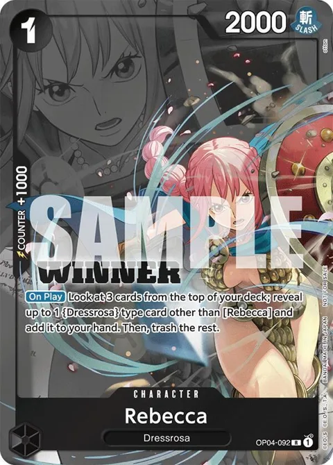 Rebecca Winner Pack 2025 Vol. 2 OP04-092 One Piece card from One Piece Promotion Cards