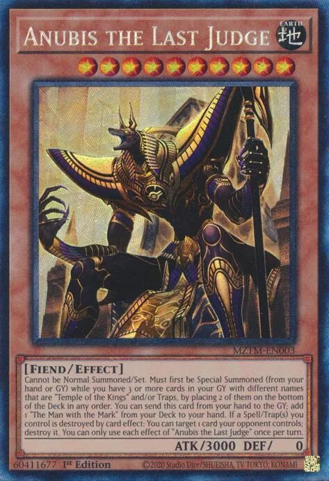 Anubis the Last Judge Collector's Rare MZTM-EN003 Yu-Gi-Oh card from Maze of the Master