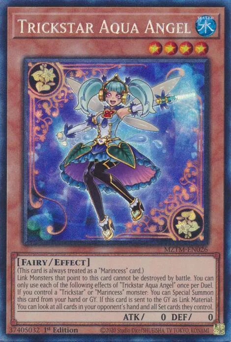 Trickstar Aqua Angel Collector's Rare MZTM-EN026 Yu-Gi-Oh card from Maze of the Master