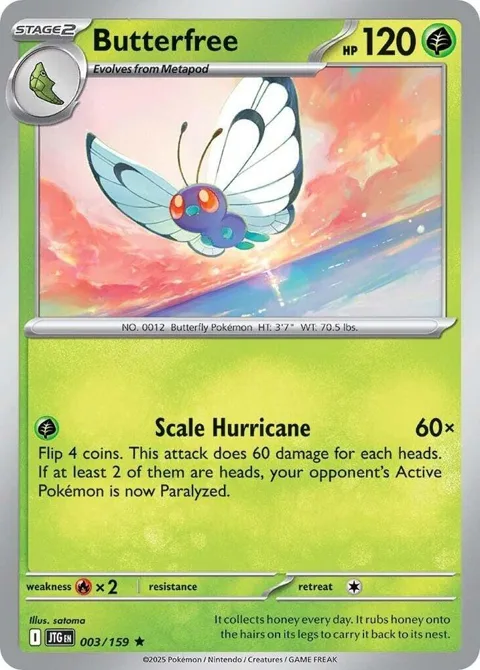 Butterfree #003/159 Holofoil Pokémon card from Journey Together