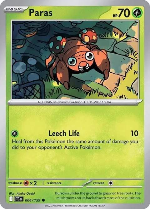 Paras #004/159 Pokémon card from Journey Together