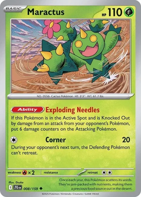Maractus #008/159 Pokémon card from Journey Together