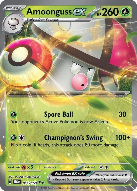 Amoonguss ex #011/159 Holofoil Pokémon card from Journey Together