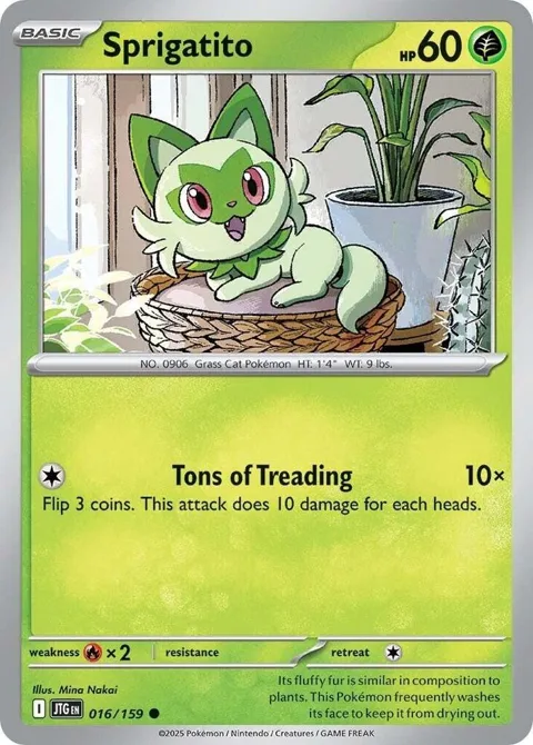 Sprigatito #016/159 Reverse Holofoil Pokémon card from Journey Together