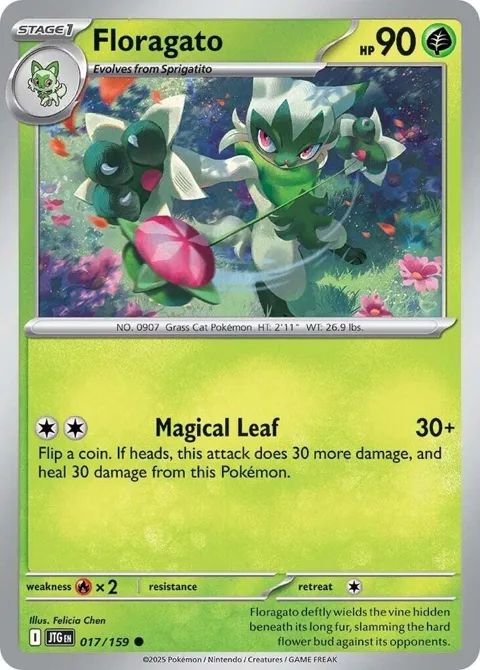 Floragato #017/159 Reverse Holofoil Pokémon card from Journey Together