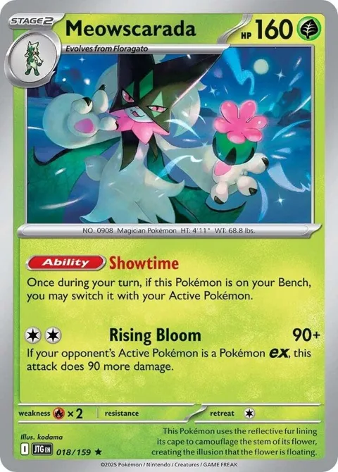 Meowscarada #018/159 Reverse Holofoil Pokémon card from Journey Together